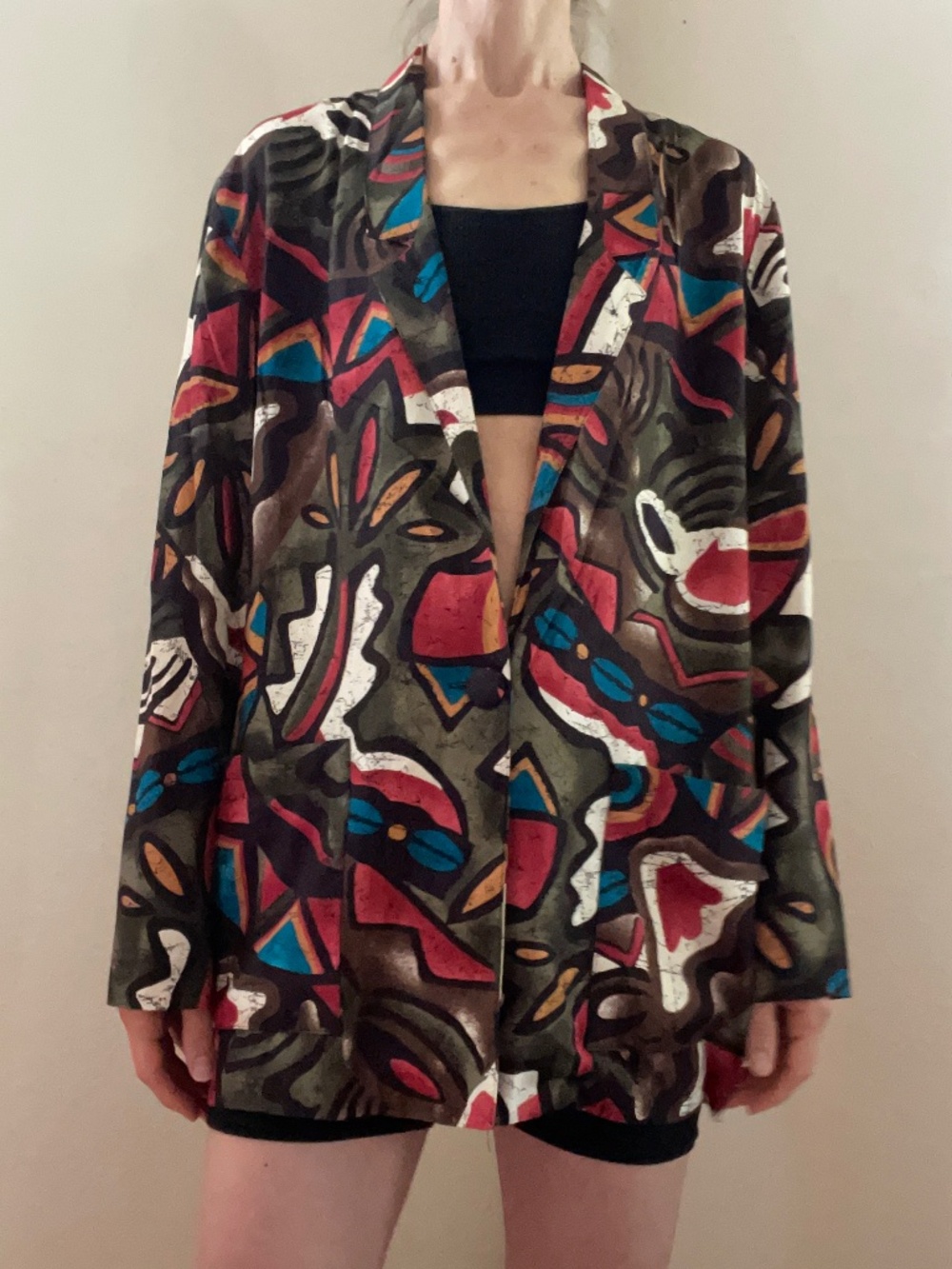 Vintage Barrie Stephens Rayon Print Blazer